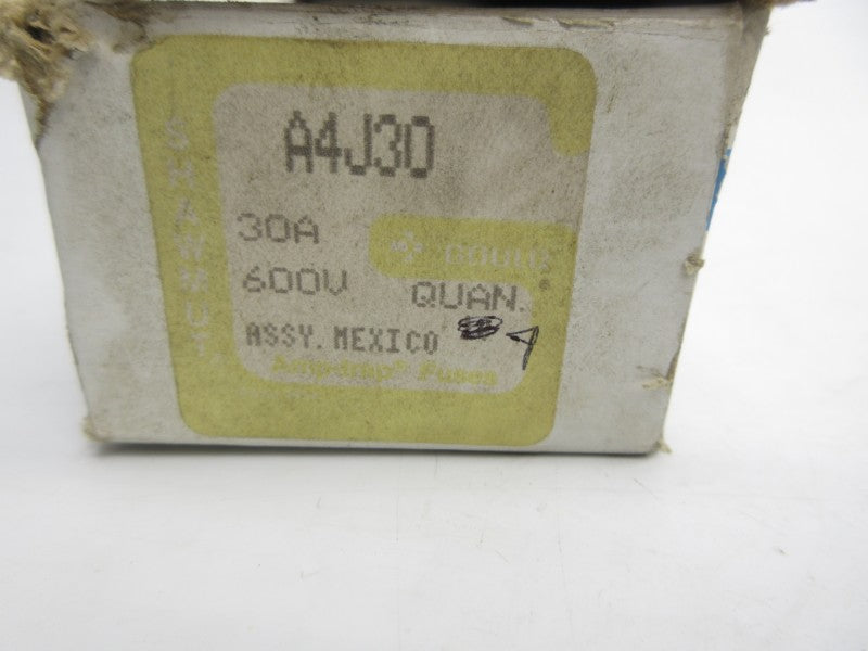 GOULD SHAWMUT A4J30 600VAC 30A (PKG OF 4) (WH/OR) NSMP
