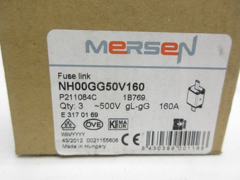 MERSEN NH00GG50V160 500V 160A (PKG OF 3) NSMP
