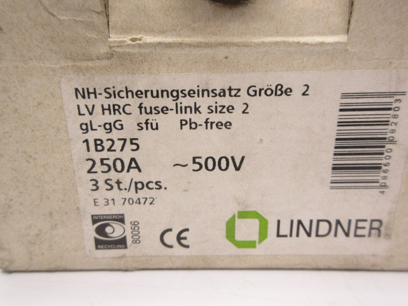 LINDNER NH2 1B275 500V 250A (PKG OF 3) NSMP