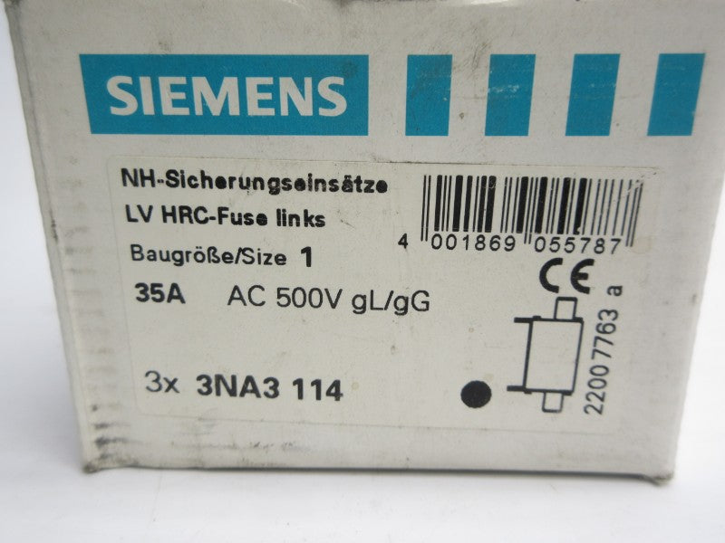 SIEMENS 3NA3114 500VAC 35A (PKG OF 3) NSMP