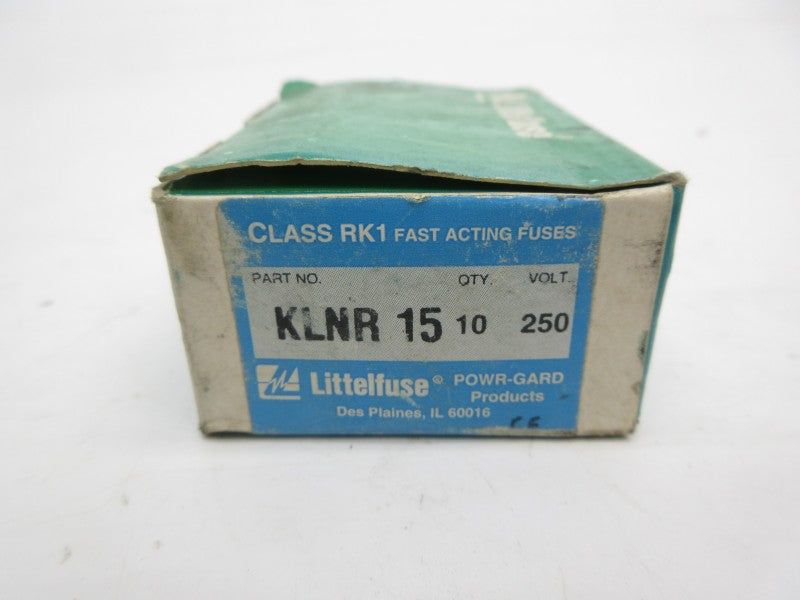 LITTELFUSE KLNR15 250VAC 15A (PKG OF 10) (GR/BL) NSMP