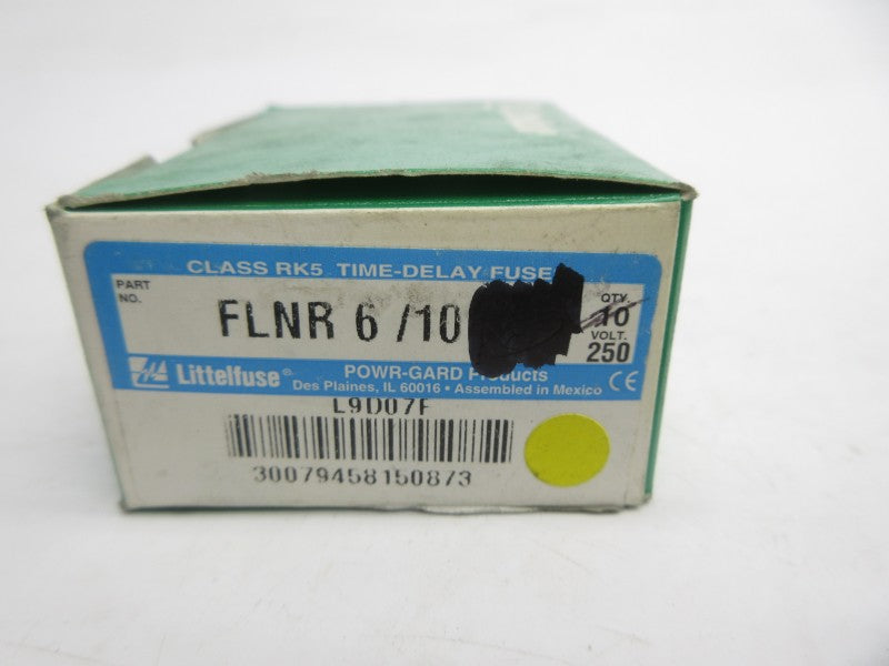 LITTELFUSE FLNR6/10 250VAC 6/10A (PKG OF 10) (GR/BL) NSMP