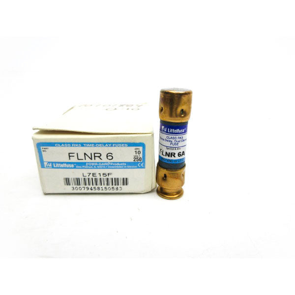 LITTELFUSE FLNR6 250VAC 6A (PKG OF 10) (WH/BL) NSMP