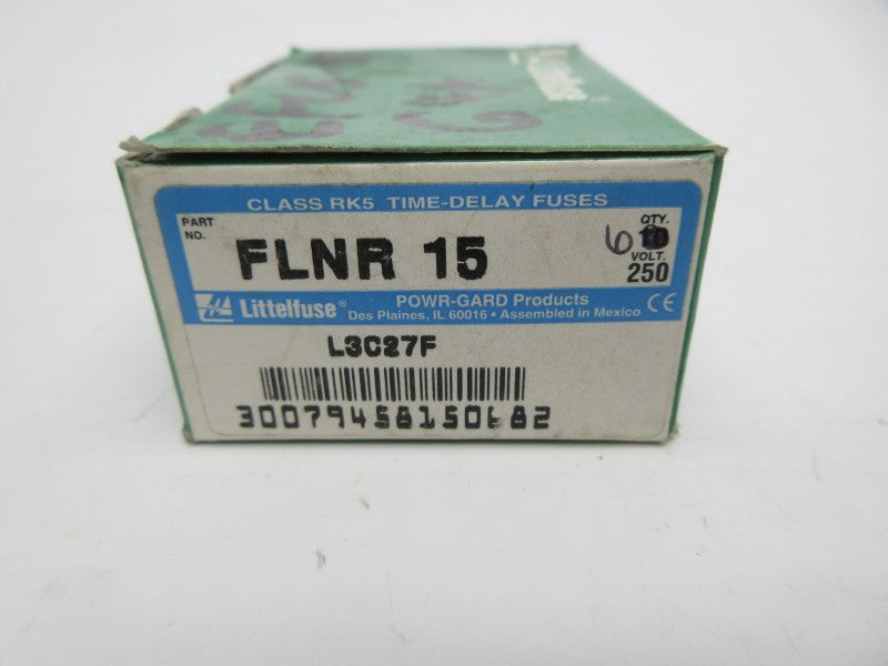 LITTELFUSE FLNR15 250VAC 15A (PKG OF 6) (GR/BL) NSMP