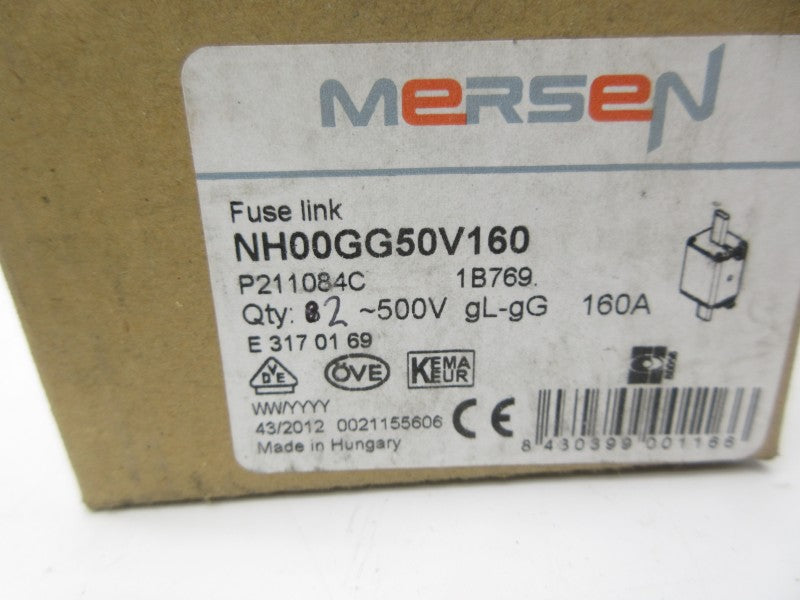 MERSEN NH00GG50V160 500V 160A (PKG OF 2) NSMP