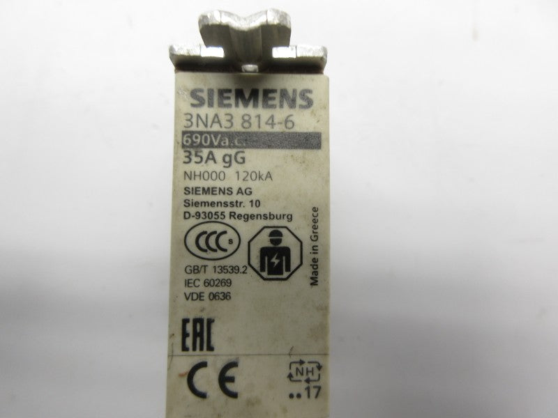 SIEMENS 3NA3814-6 690VAC 35A NSNP