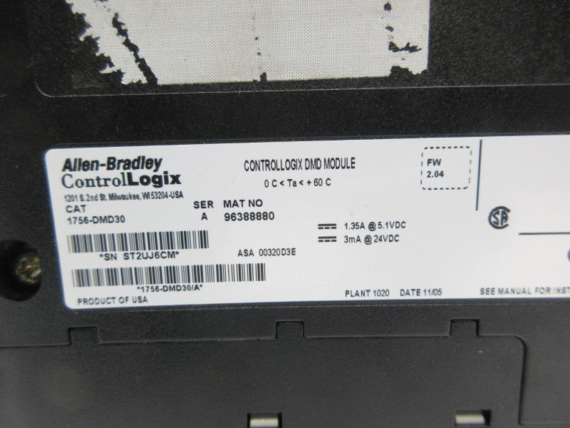 ALLEN BRADLEY 1756-DMD30 SER. A F/W 2.04 24VDC NSNP