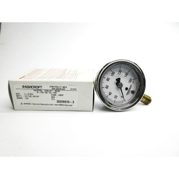 ASHCROFT 25-1009-AW-02L-160# 0-160PSI 2-1/2" NSMP