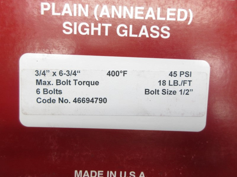 BOROSILICATE 46694790 45PSI 400'F 1/2" NSFS