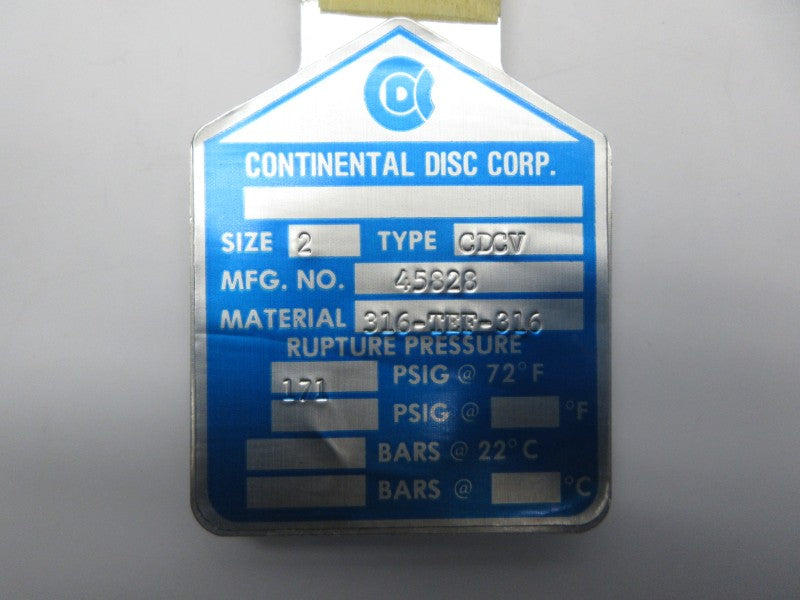 CONTINENTAL DISC CDCV 45828 171PSI 2" NSNP
