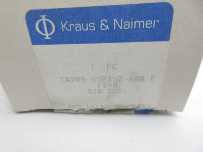 KRAUS & NAIMER CA20B-A5P357-600 NSMP