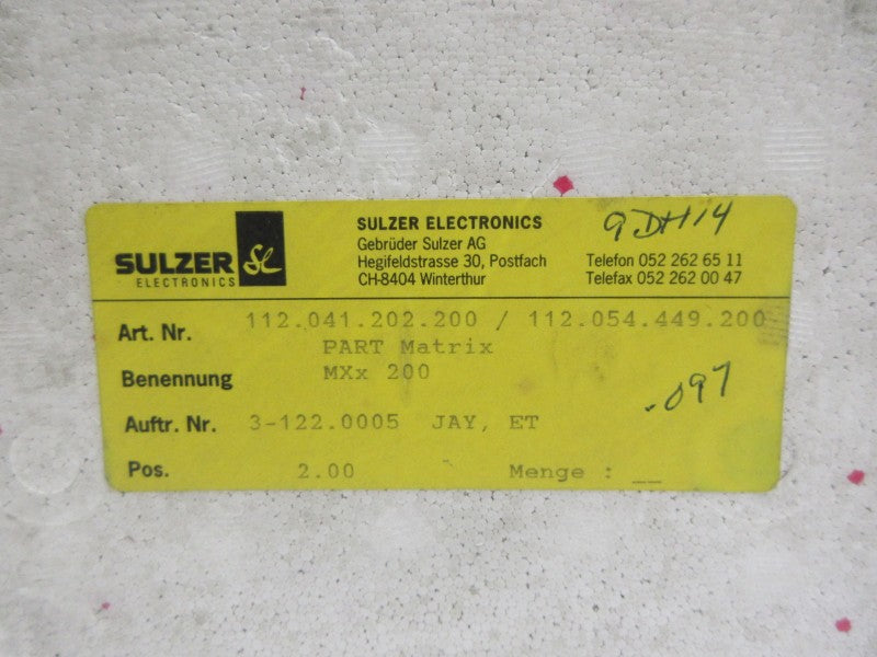 SULZER 112.054.449.200 MXX200 NSMP