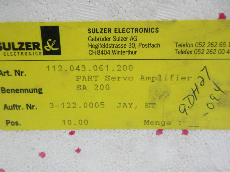 SULZER 112.043.061.200 SA200 NSMP