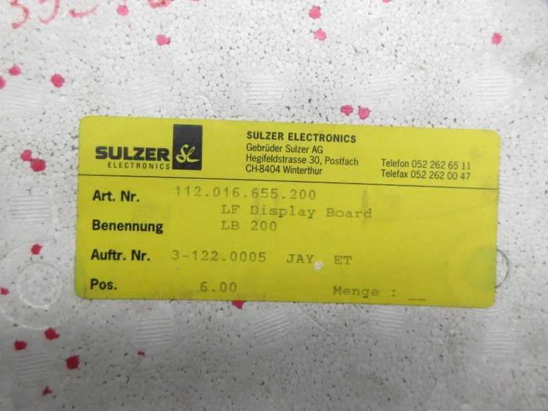 SULZER 112.016.655.200 LB200 NSMP