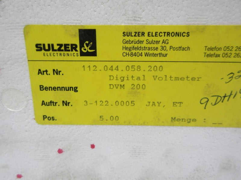 SULZER 112.044.058.200 DVM200 NSMP
