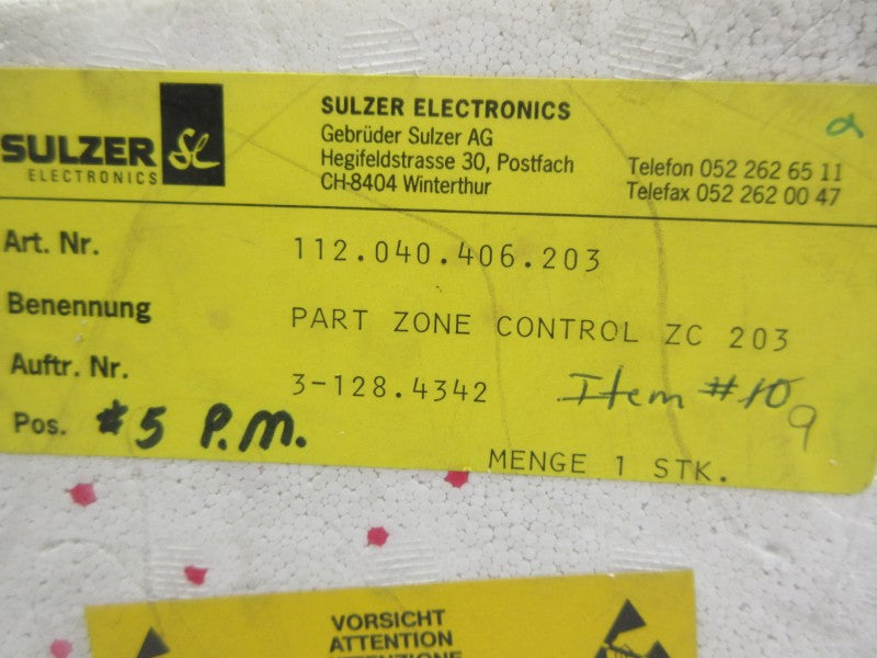 SULZER 112.040.406.203 ZC203 NSMP