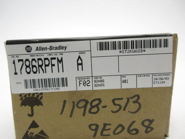 ALLEN BRADLEY 1786-RPFM SER. A DATE: 2003 REV. A01 NSFS