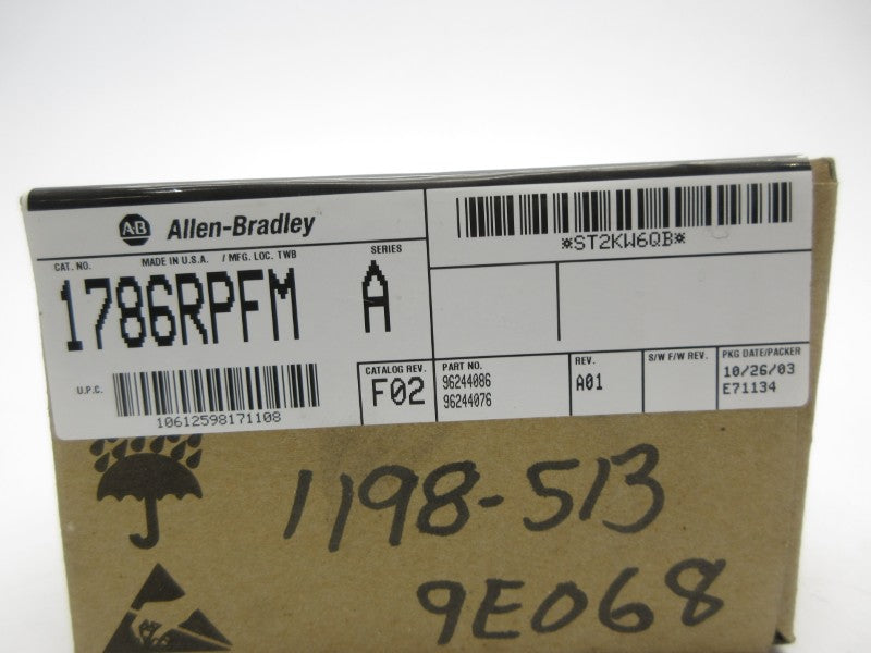 ALLEN BRADLEY 1786-RPFM SER. A DATE: 2003 REV. A01 NSFS