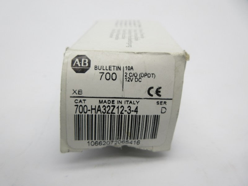 ALLEN BRADLEY 700-HA32Z12-3-4 SER. D 12VDC 10A (WH) NSMP