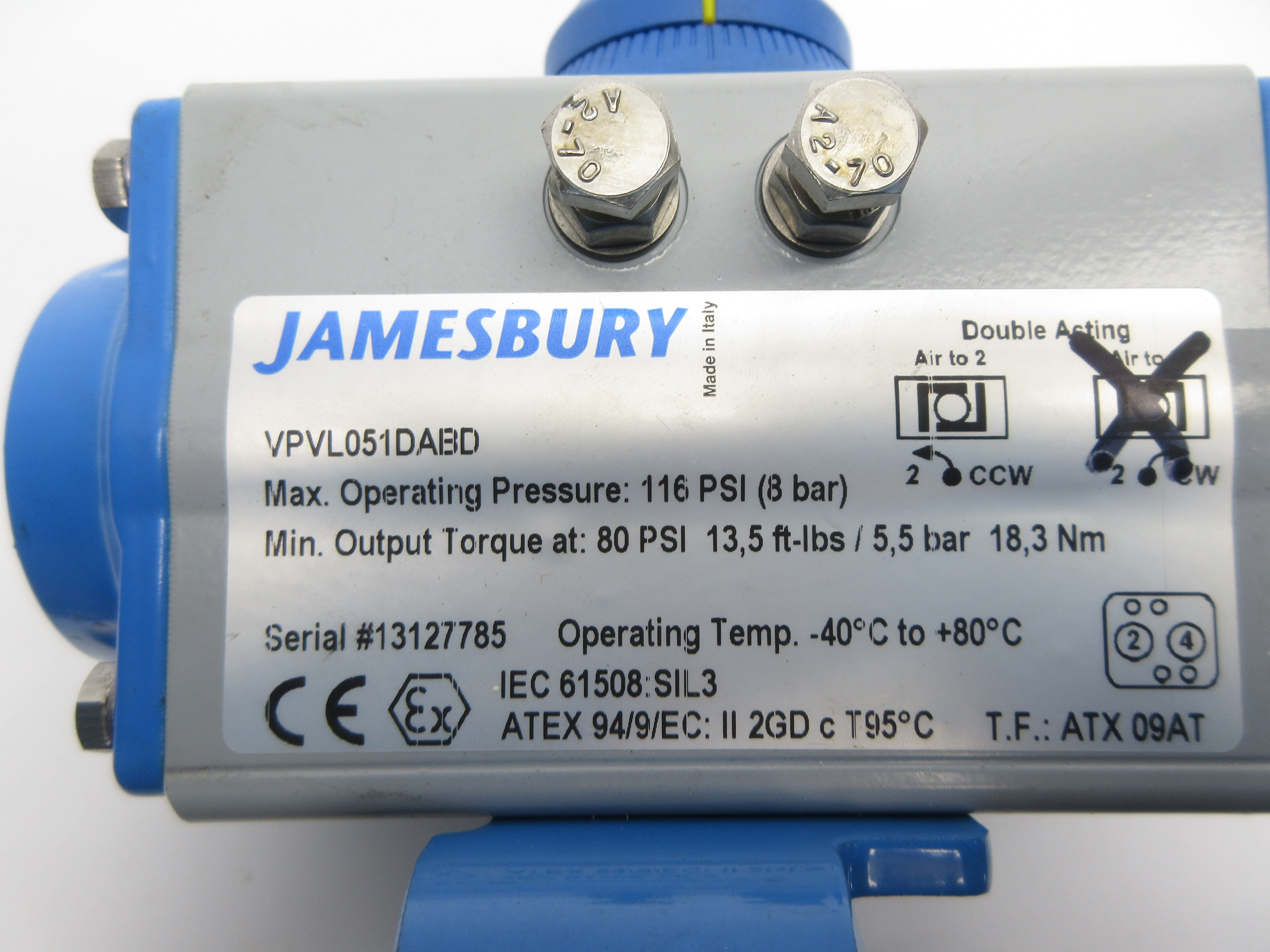 JAMESBURY VPVL051DABD 116PSI (AS PICTURED) NSNP