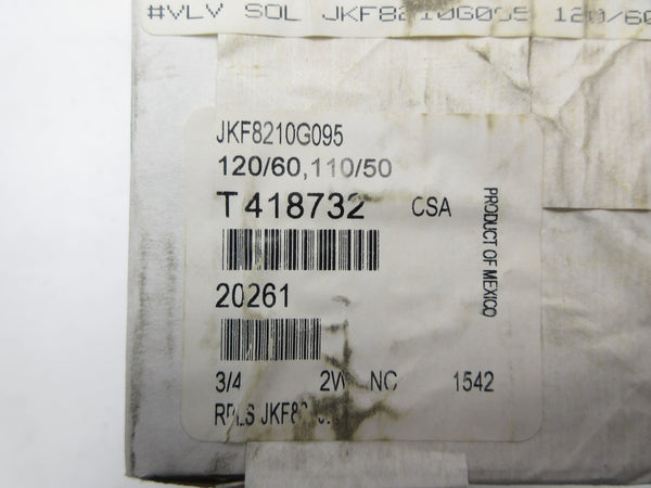 ASCO JKF8210G095 110/120V 3/4" NSFS
