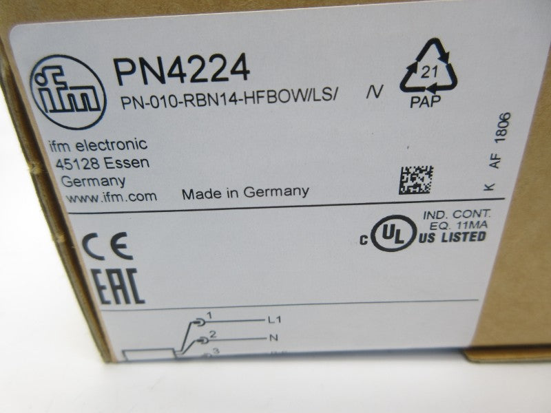 IFM EFECTOR PN4224 PN-010-RBN14-HFBOW/LS/N 85-265VAC NSMP