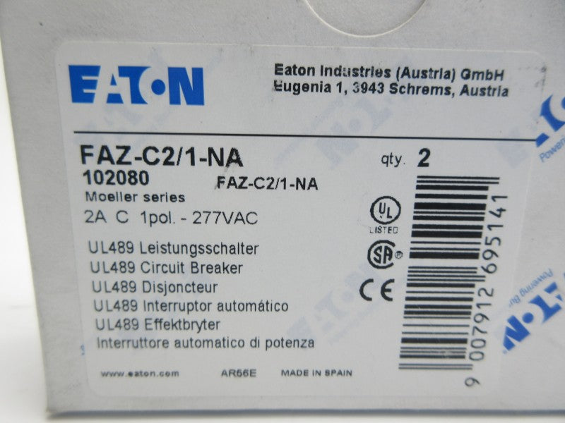 EATON FAZ-C2/1-NA 277VAC 2A (PKG OF 2) NSMP
