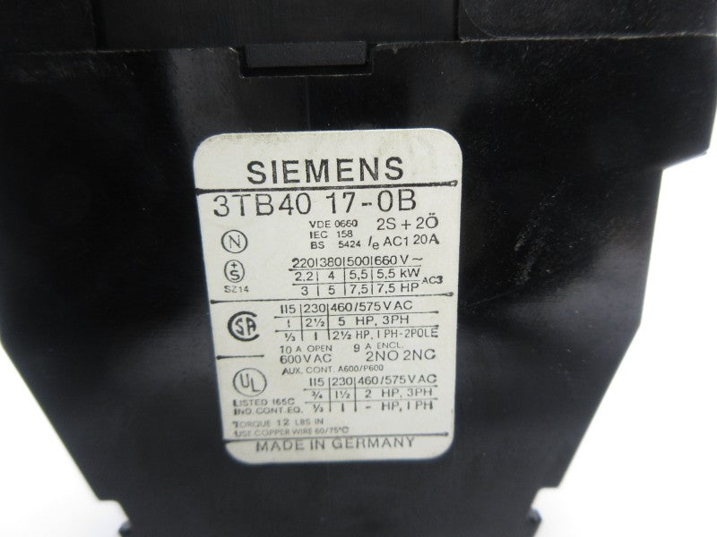 SIEMENS 3TB4017-0BB4 24VDC NSNP