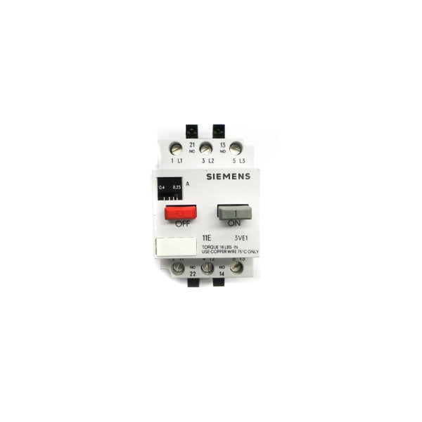 SIEMENS 3VE1015-2DV00 600VAC 0.25-0.4A NSNP