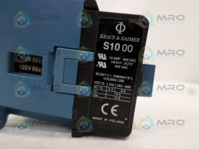 KRAUS & NAIMER S1000 CONTACTOR 120V NSNP
