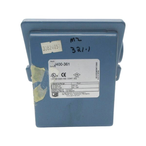 UNITED ELECTRIC J400-361 480VAC 15A 300PSI NSNP