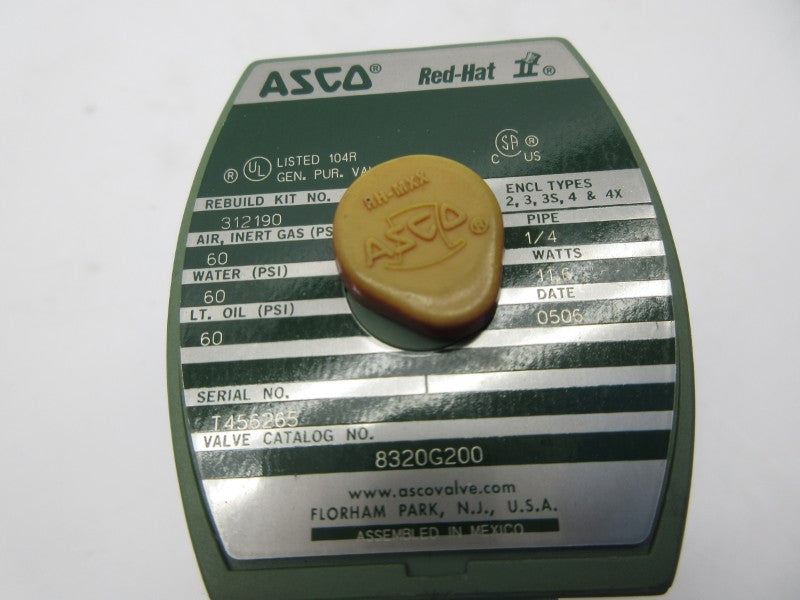 ASCO 8320G200 24VDC 60PSI 1/4" NSNP