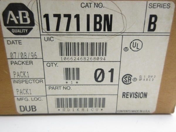 ALLEN BRADLEY 1771-IBN SER. B 5VDC 0.28A (NO TERMINAL) NSMP