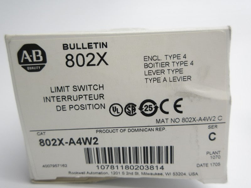ALLEN BRADLEY 802X-A4W2 SER. C (WH) NSMP