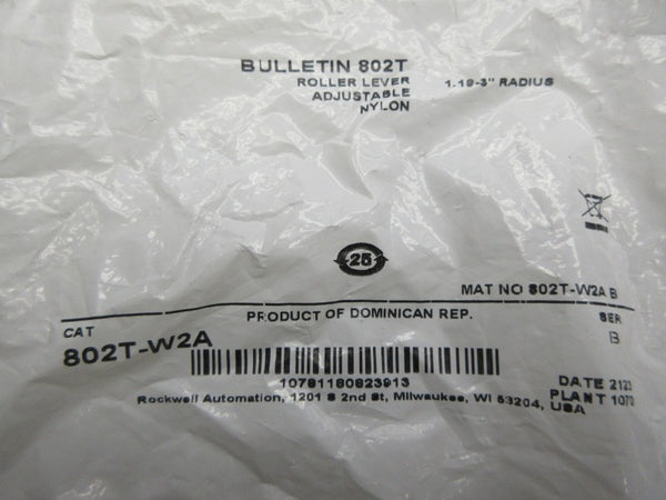 ROCKWEL AUTOMATION 802T-W2A SER. B 1.19-3" NSMP