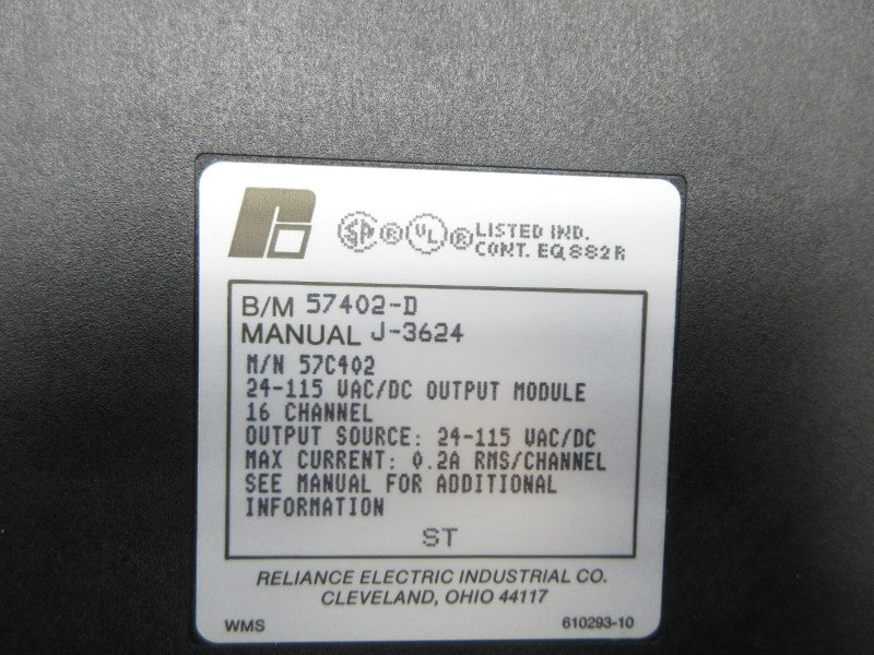 RELIANCE ELECTRIC 57C402 57402-D 24-115VAC/DC NSNP