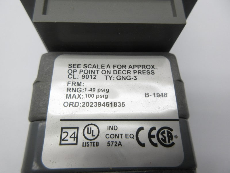 SQUARE D 9012GNG-3 1-40PSI NSNP