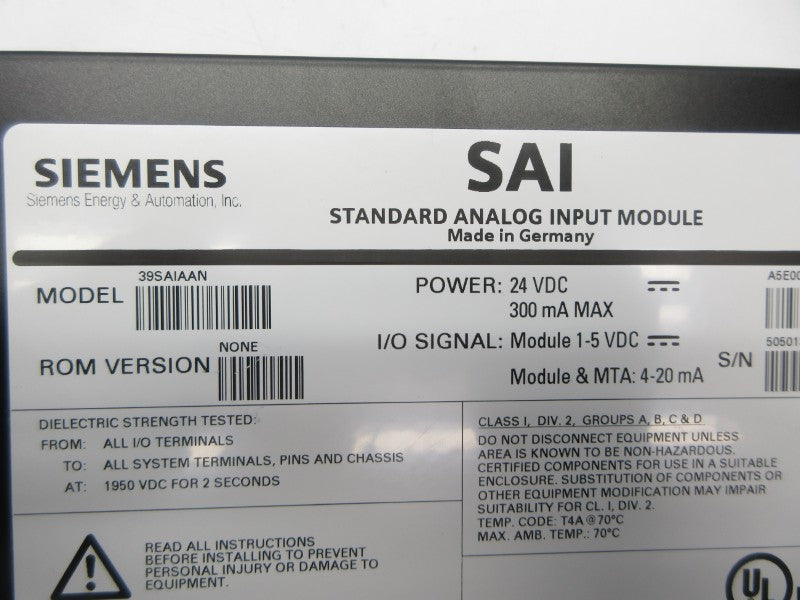 SIEMENS 39SAIAAN 24VDC NSNP