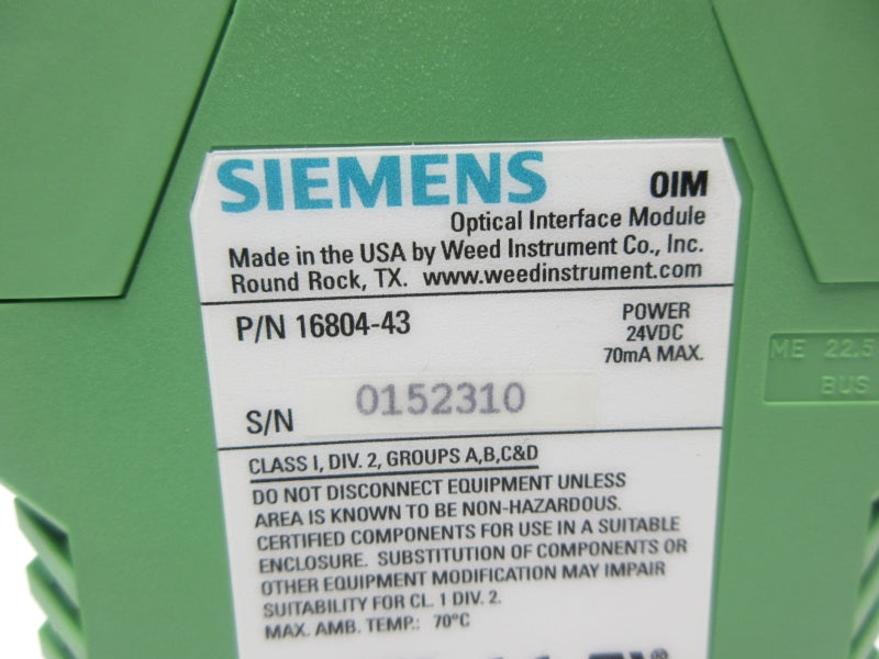 SIEMENS 16804-43 24VDC NSNP