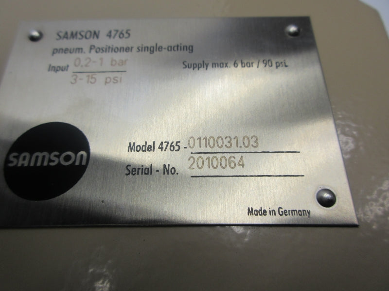 SAMSON 4765-0110031.03 3-15PSI NSNP