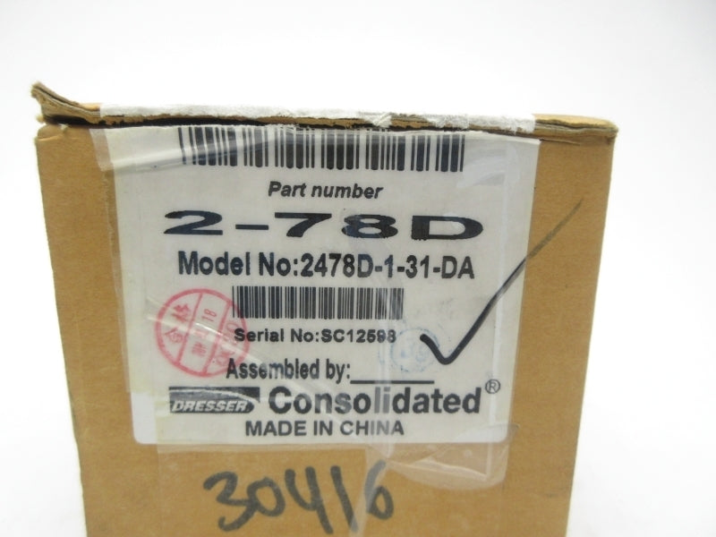 DRESSER 2478D-1-31-DA 125PSI 3/4" NSMP