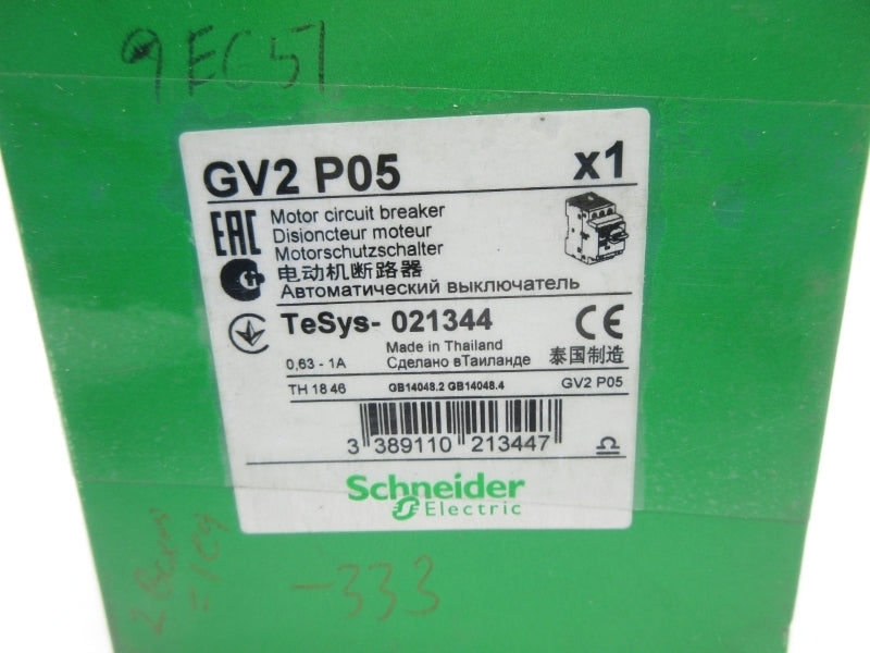 SCHNEIDER ELECTRIC GV2P05 0.63-1A NSMP