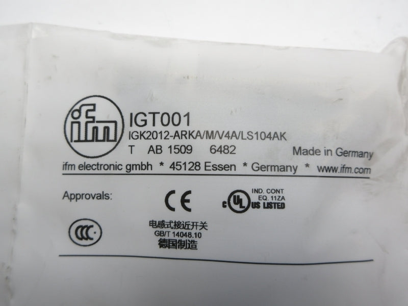 IFM EFECTOR IGT001 IGK2012-ARKA/M/V4A/LS104AK NSMP