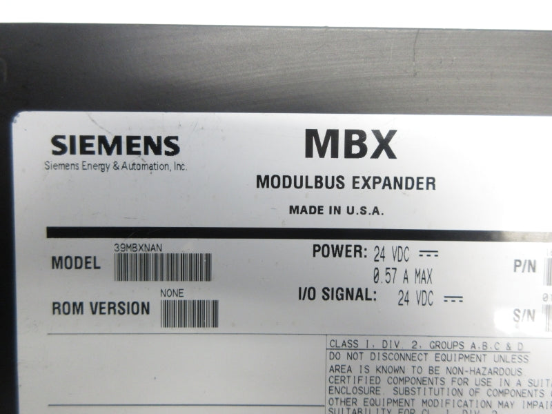 SIEMENS 39MBXNAN 24VDC 0.57A NSNP