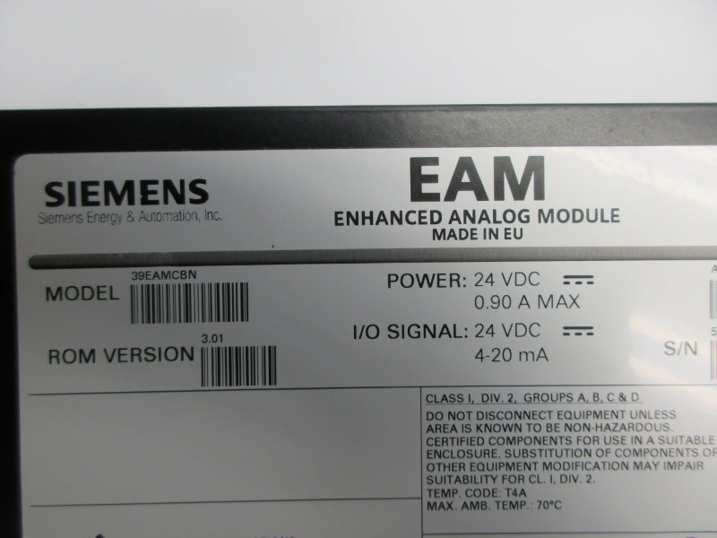 SIEMENS 39EAMCBN 24VDC 0.90A NSNP