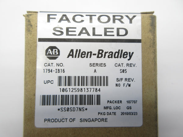ALLEN BRADLEY 1794-IB16 SER. A DATE: 2010 NSFS