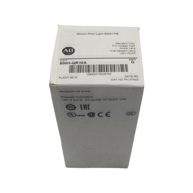 ALLEN BRADLEY 800H-QR10A SER. G 120VAC/DC (WH) NSFS