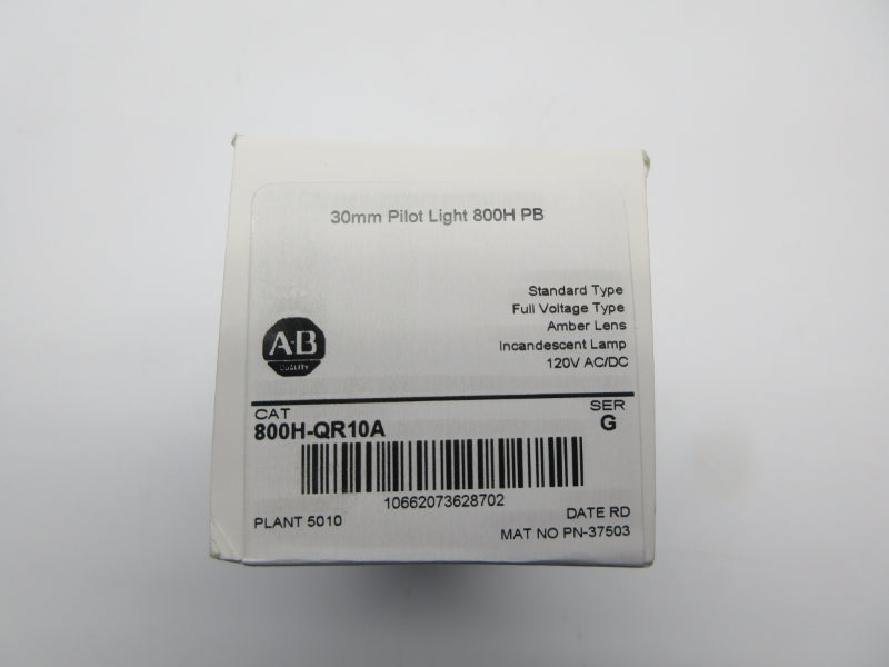 ALLEN BRADLEY 800H-QR10A SER. G 120VAC/DC (WH) NSFS