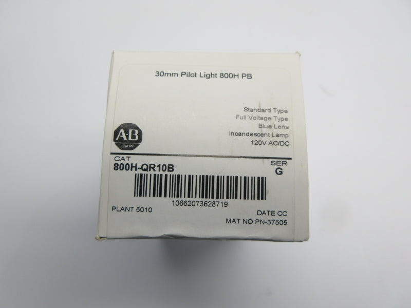 ALLEN BRADLEY 800H-QR10B SER. G 120VAC/DC (WH) NSFS