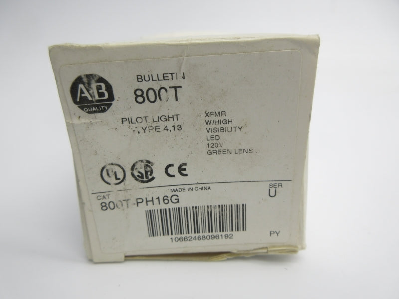 ALLEN BRADLEY 800T-PH16G SER. U 120V (WH) NSMP